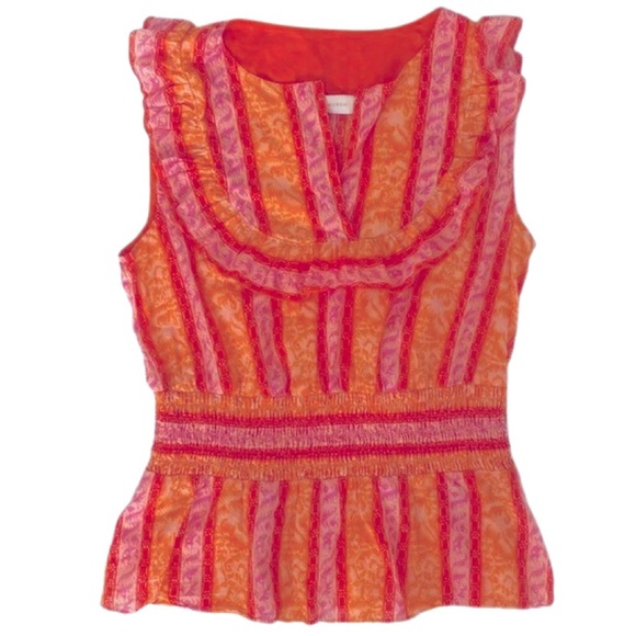 Tory Burch Ruffle Ikat Blouse (S) - Picture 1 of 6